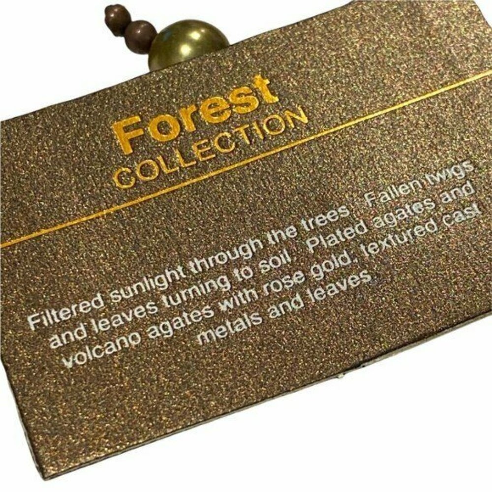 Treska Beaded Statement Necklace Gold Green Handmade Earthy Forest Collection - Picture 8 of 11
